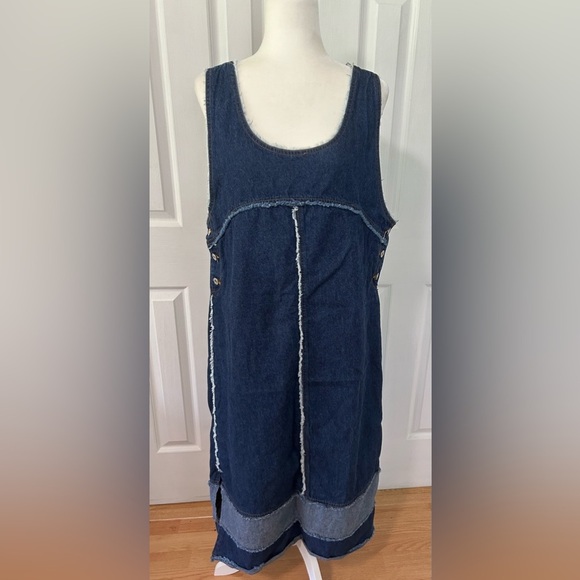 Me and you jean denim dress woman size large jumper - Picture 1 of 5